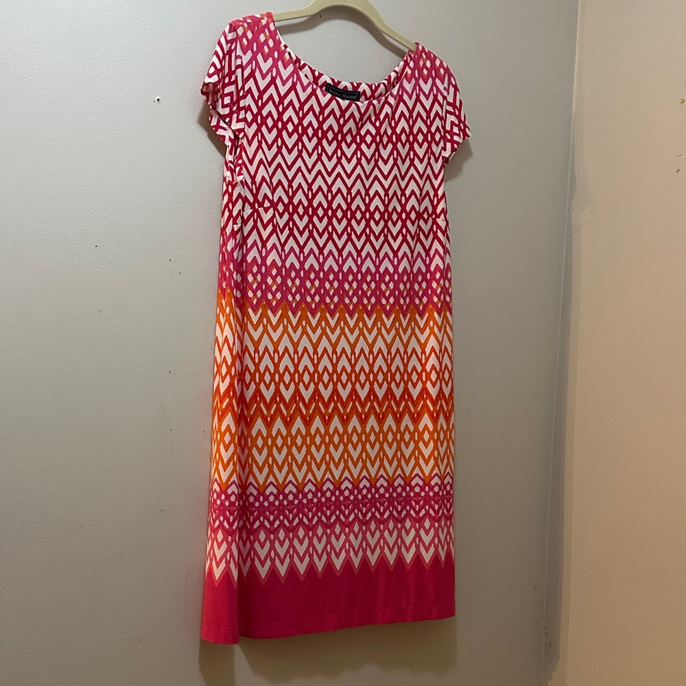 Jessica Howard Pink and Orange Midi Dress